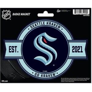 Seattle Kraken NHL Vinyl Die-Cut Badge Magnet - 6" Large Car Truck Fridge Decal